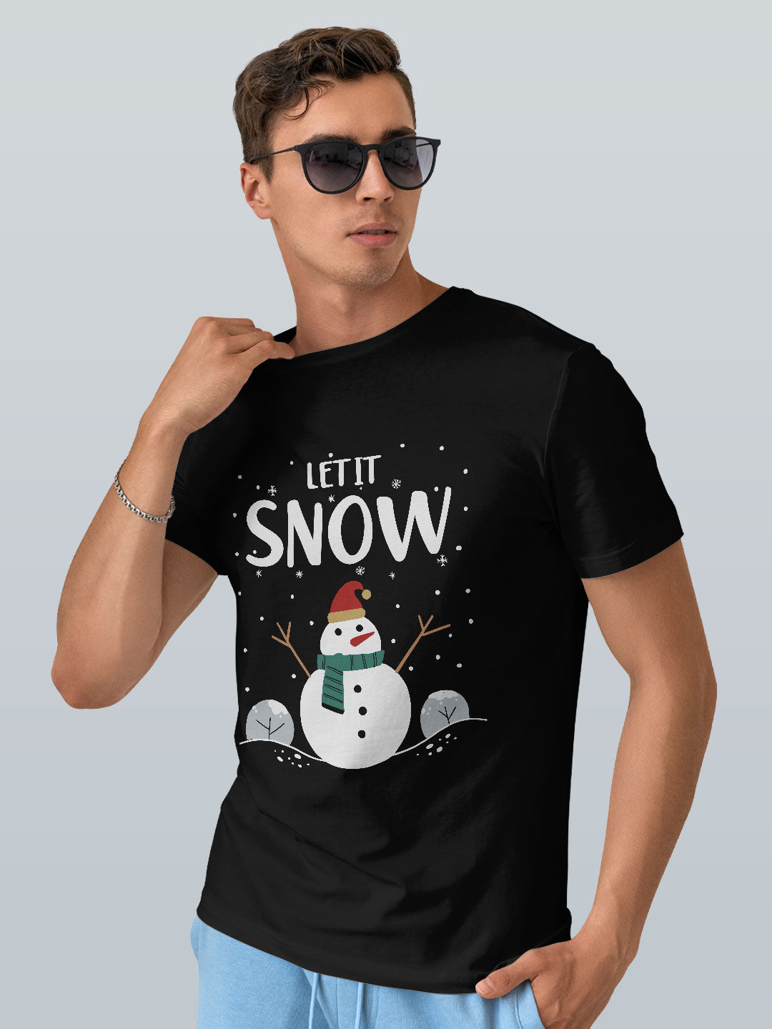 Let it Snow - Mens T-Shirt Black XXL
