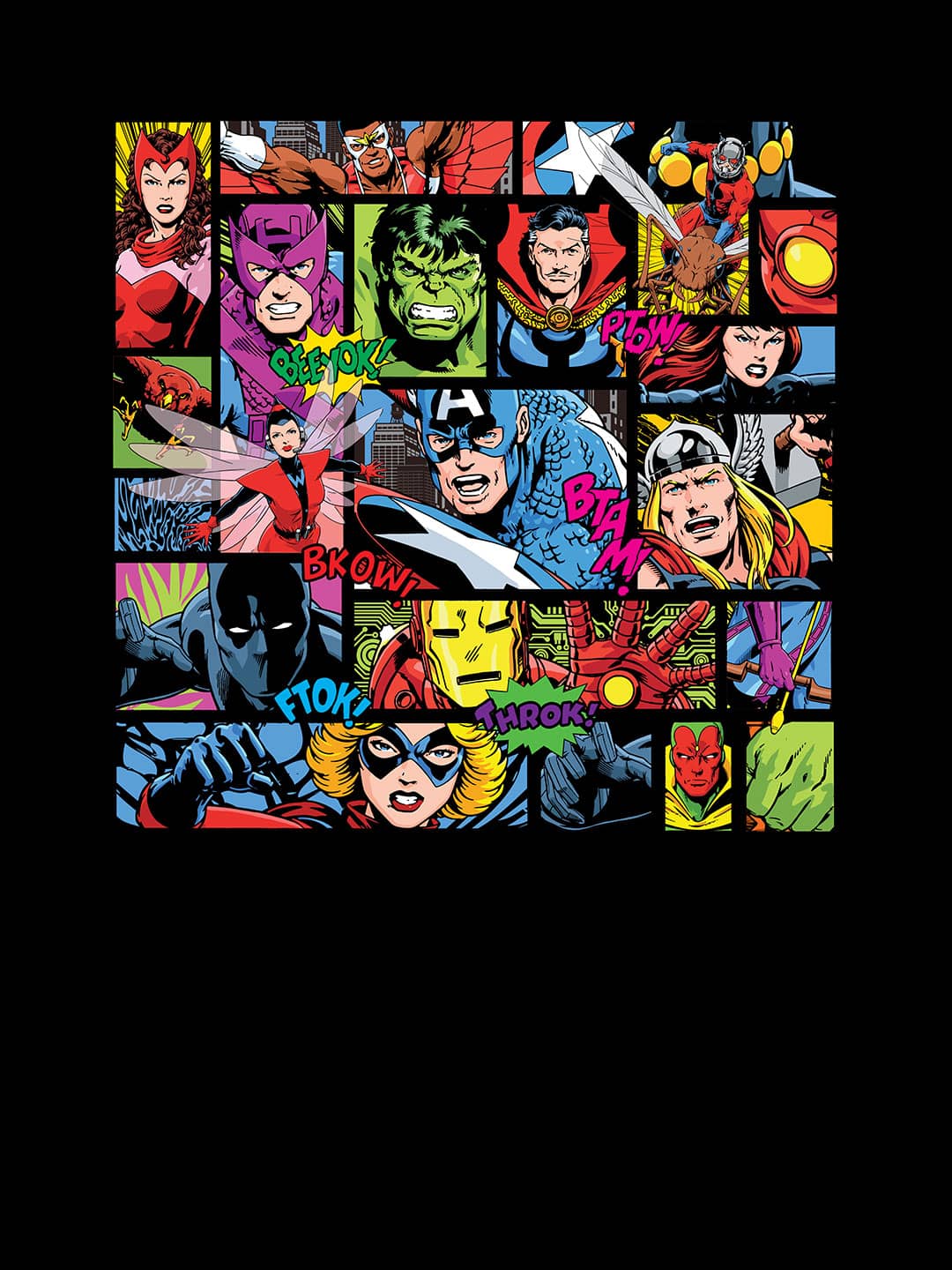 Comic Superheroes Mashup - Mens T-Shirt Black XXL