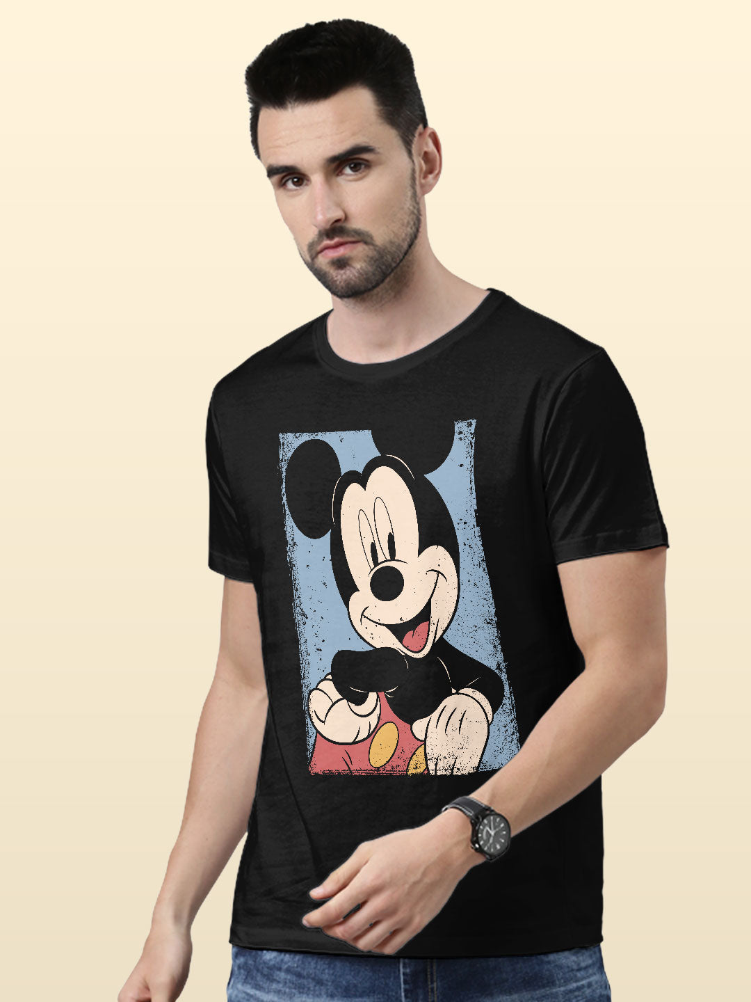 Grunge Mickey - Mens T-Shirt Black XXL