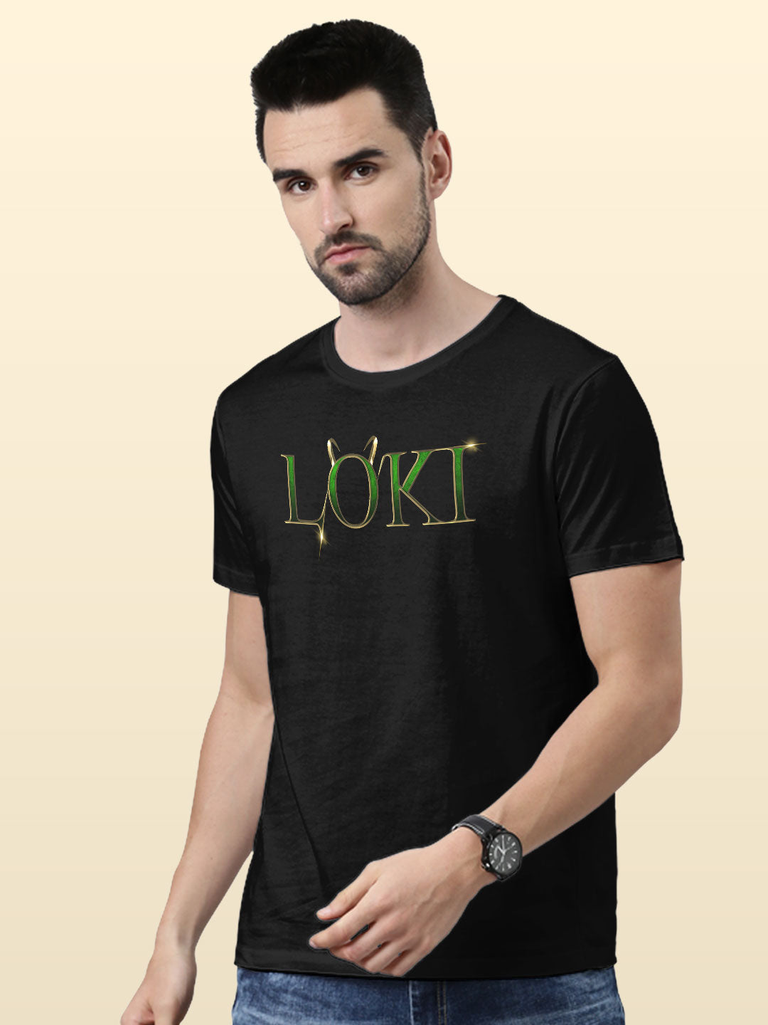 Logo Loki - Mens T-Shirt Black Medium