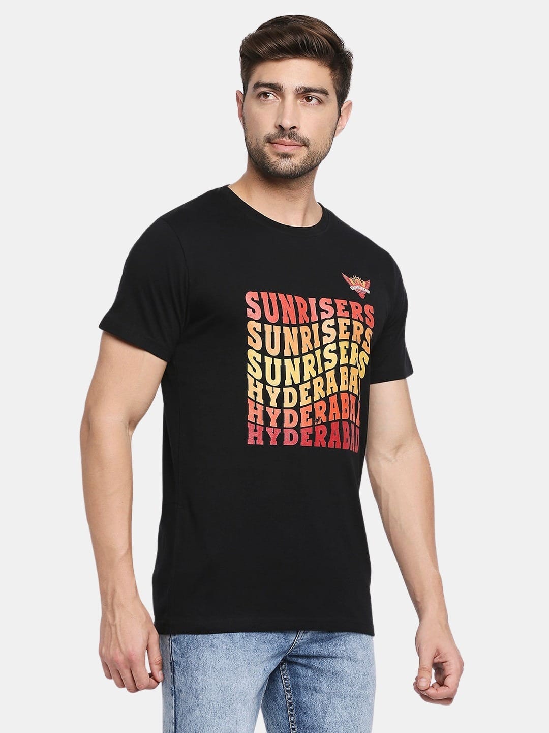 Sunrisers Hyderabad Text - Mens T-Shirt Black Large