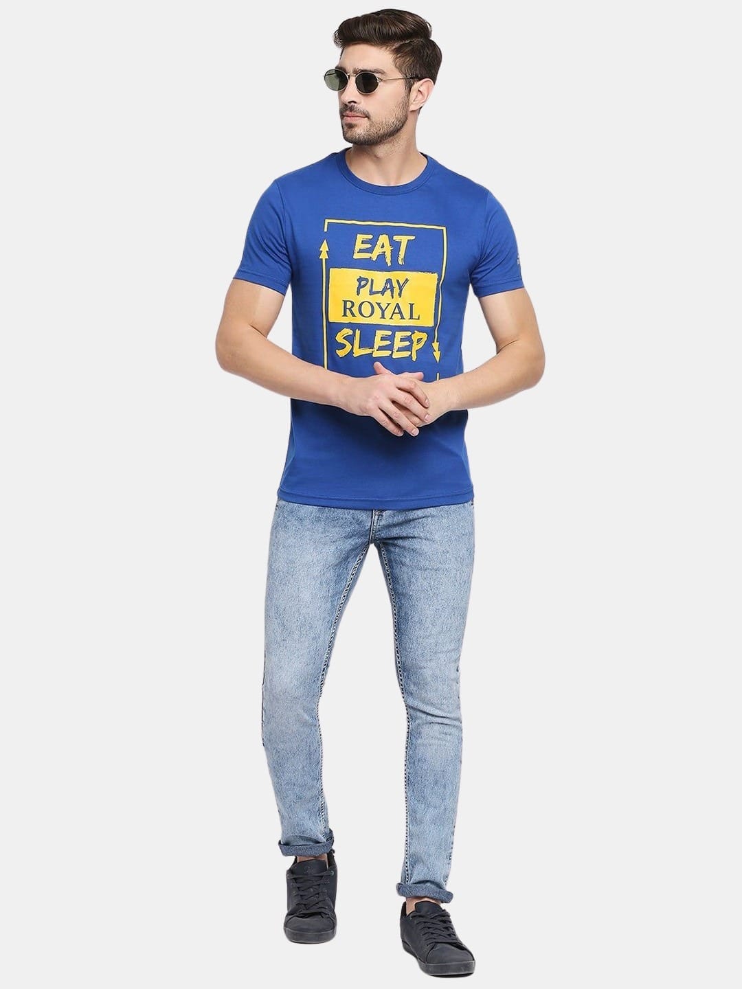 Rajasthan Royals Play Royal - Mens T-Shirt Blue Medium