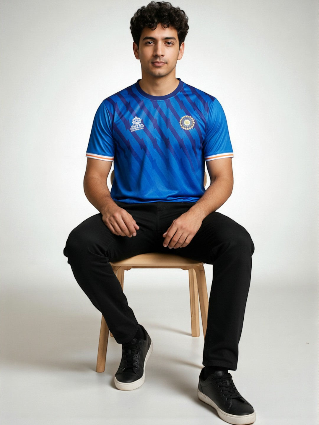 Stripped up - Mens T-Shirt Blue Large