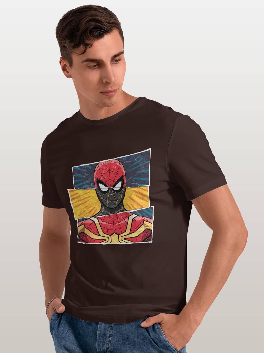 spidermanengage-menst-shirt-brown-xxl