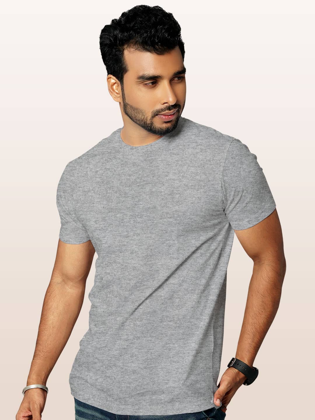 Basics - Mens T-Shirt Grey Melange XL