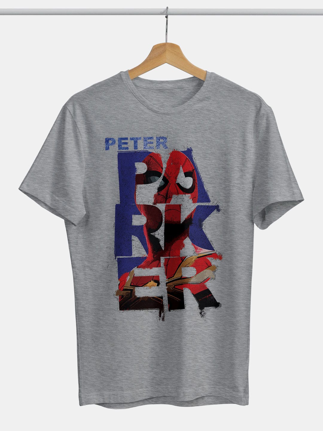 Peter Parker Grunge - Mens T-Shirt - Regular Fit - Grey Melange - XXL