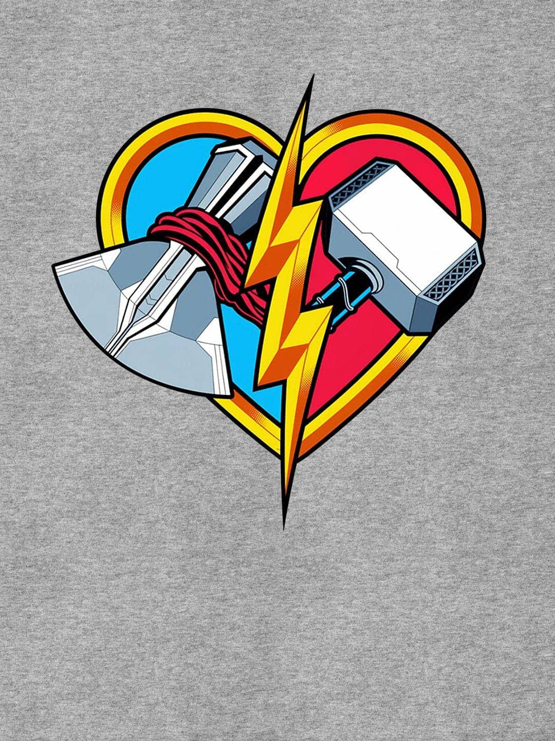 Love and Thunder - Mens T-Shirt - Regular Fit - Grey Melange - XL