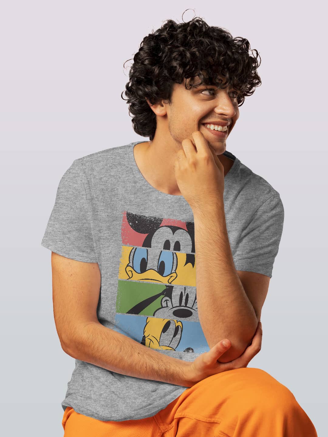 Mickey and Friends - Mens T-Shirt Grey Melange Medium