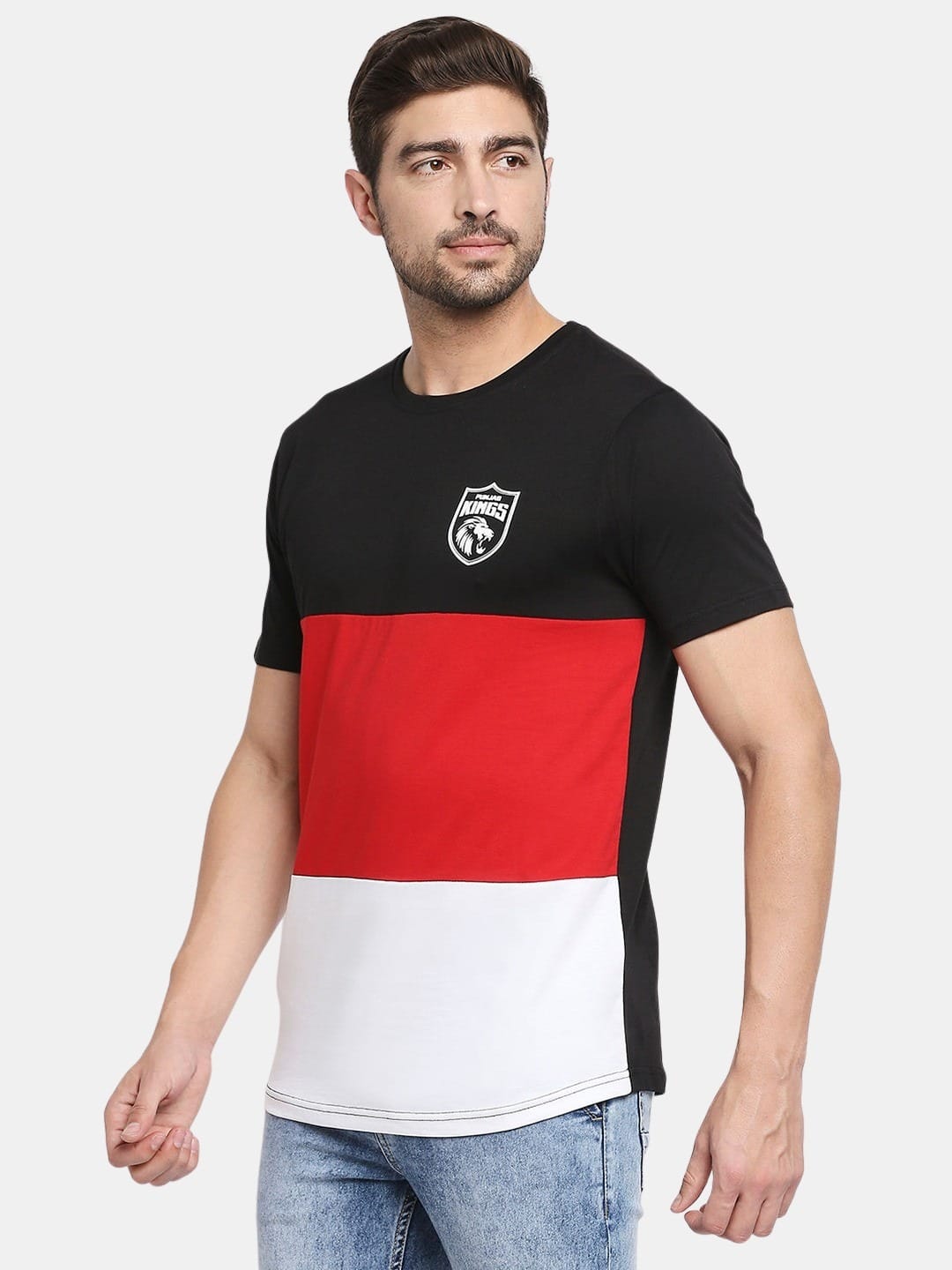 Punjab Kings Stripes - Mens T-Shirt Multicolour XXL