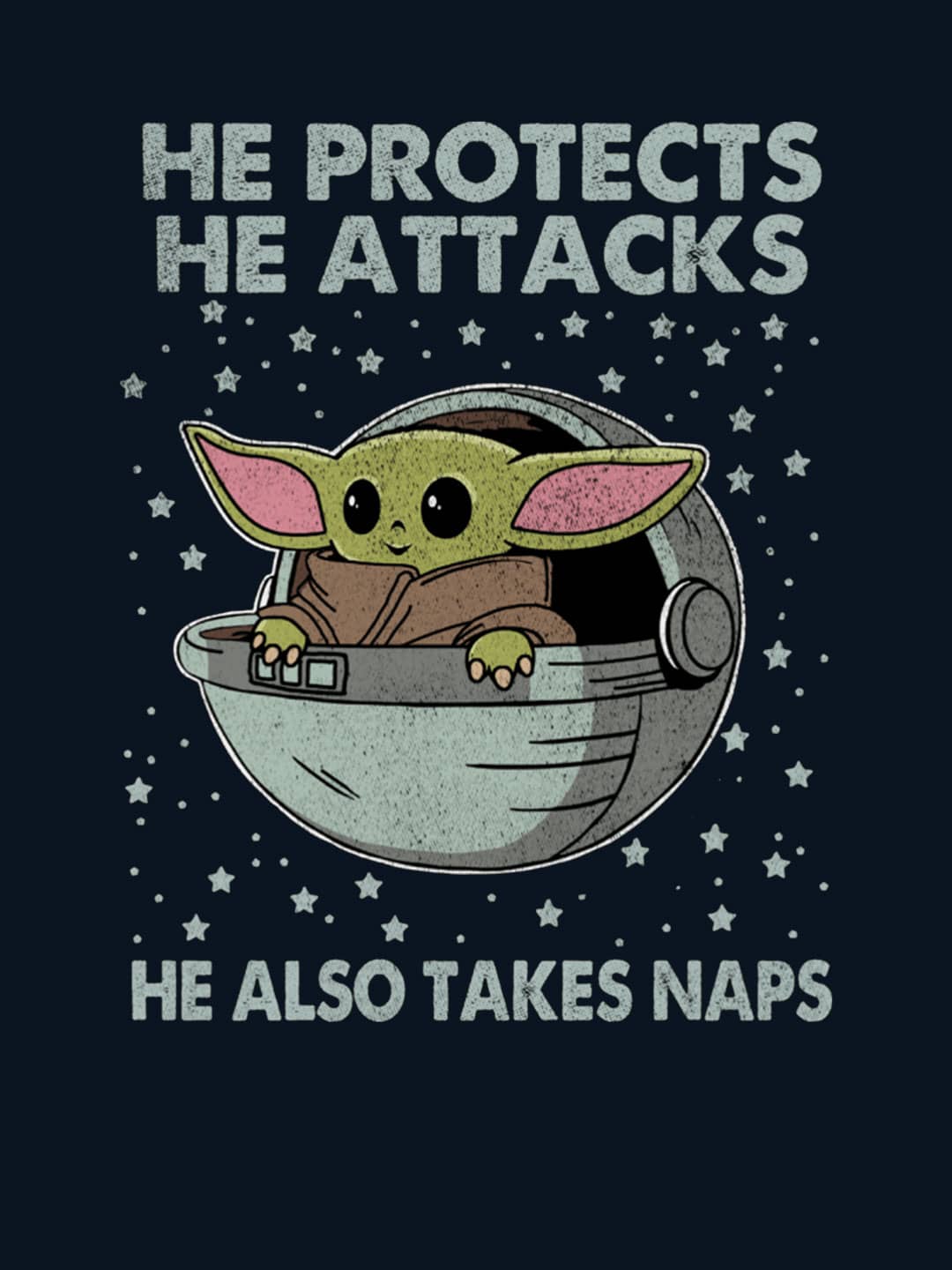 All Rounder Grogu - Mens T-Shirt Navy Blue XXL