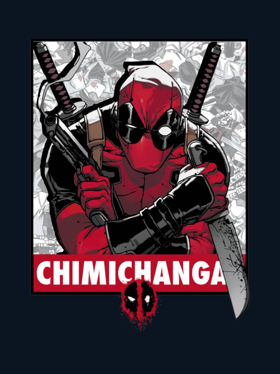 Deadpool Likes Chimichanga - Mens T-Shirt Navy Blue XXL