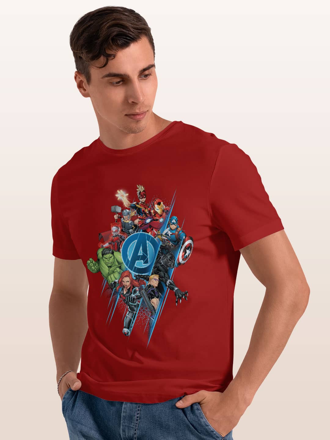 avengersallheroes-menst-shirt-red-medium