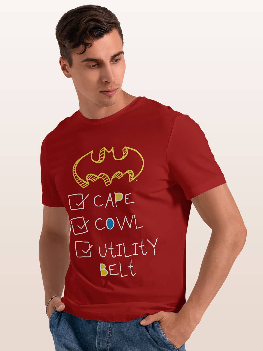 batmanchecklist-menst-shirt-red-medium