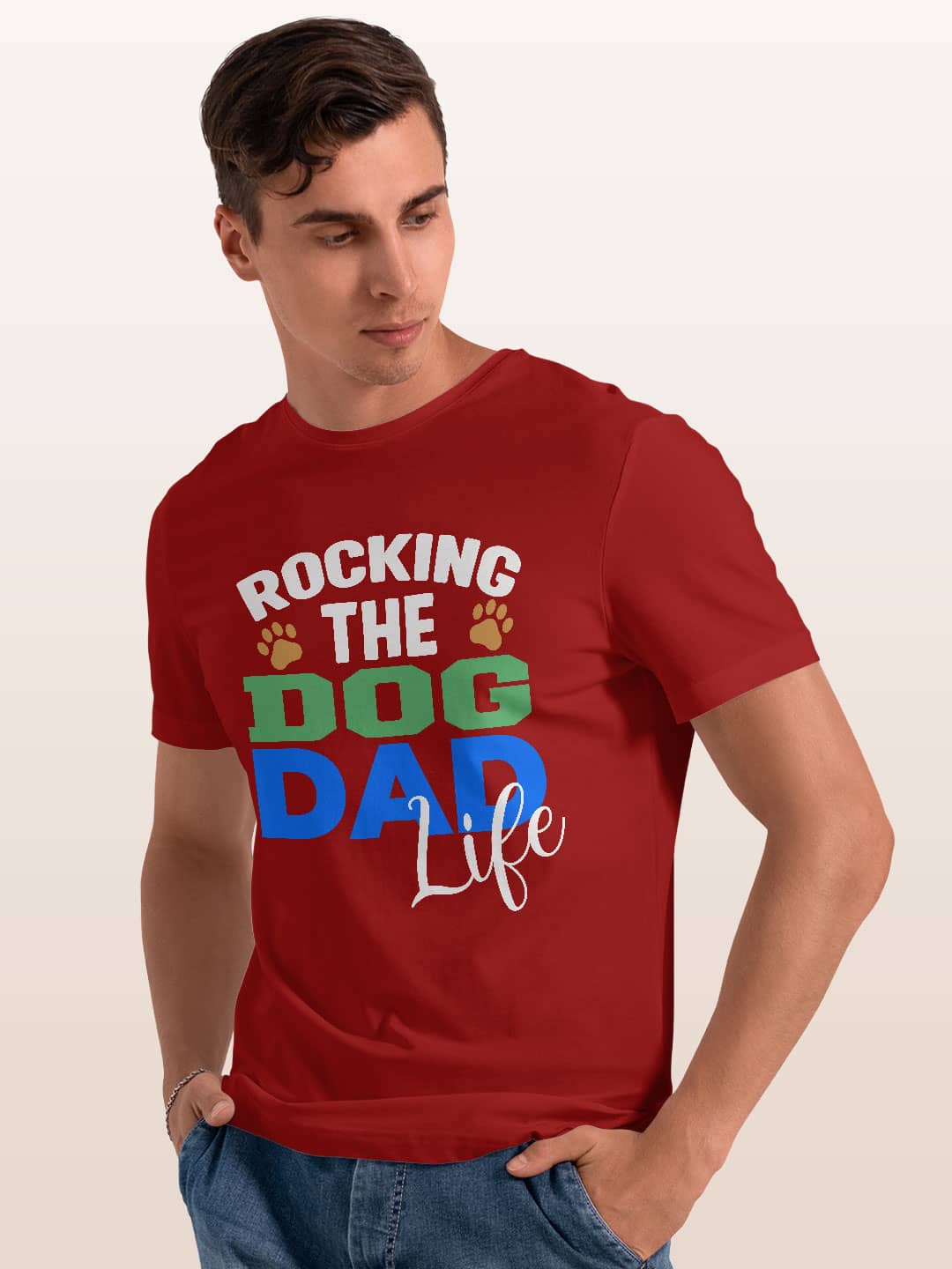 rockingdogdad-menst-shirt-red-medium