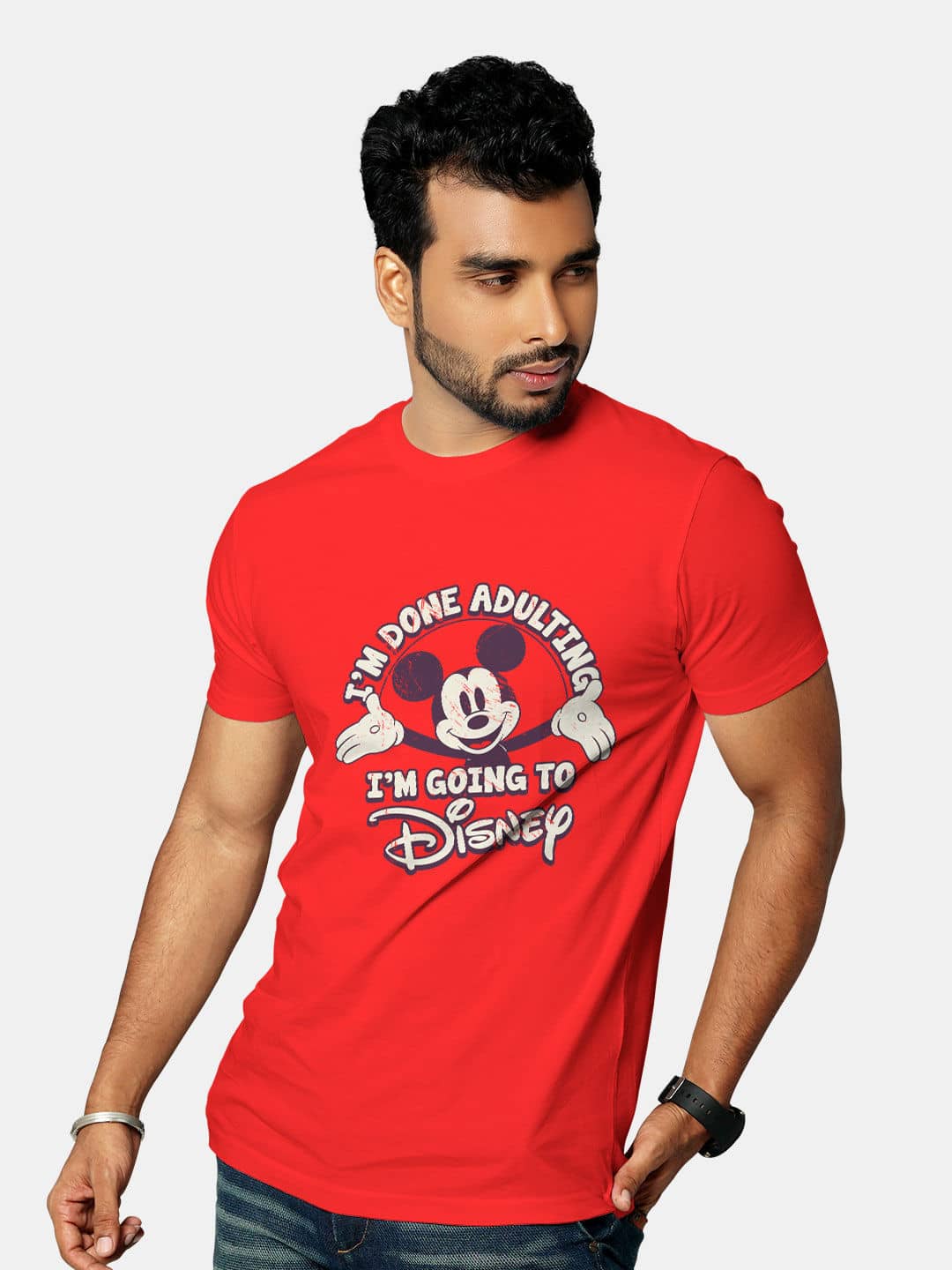 Way to Disneyland - Mens T-Shirt - Regular Fit - Red - Small