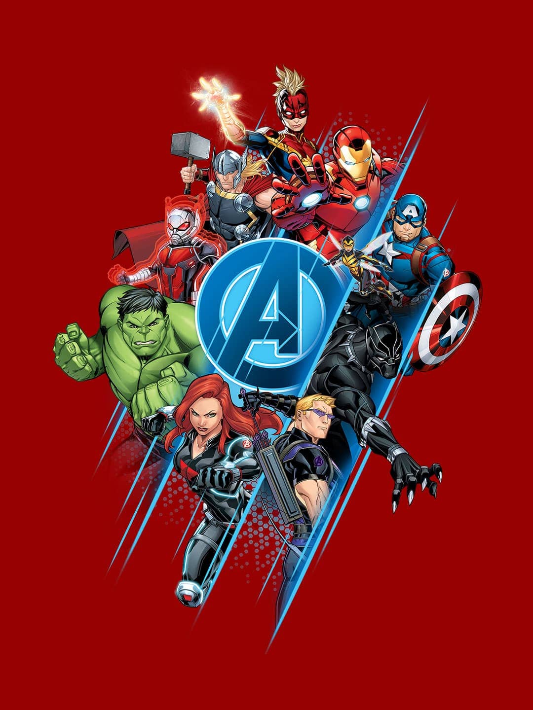 Avengers All Heroes - Mens T-Shirt Red Medium