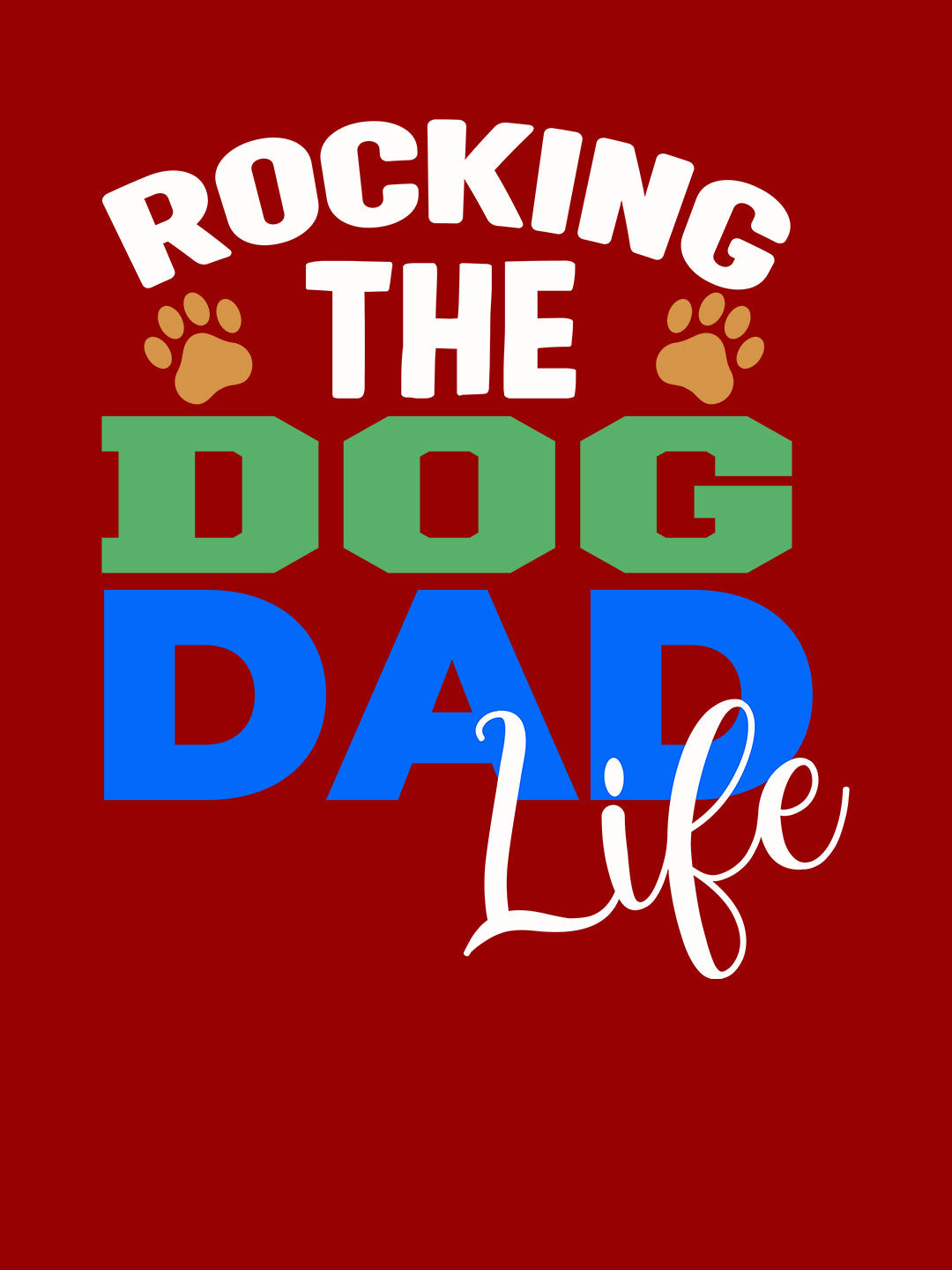 Rocking Dog Dad - Mens T-Shirt Red Medium