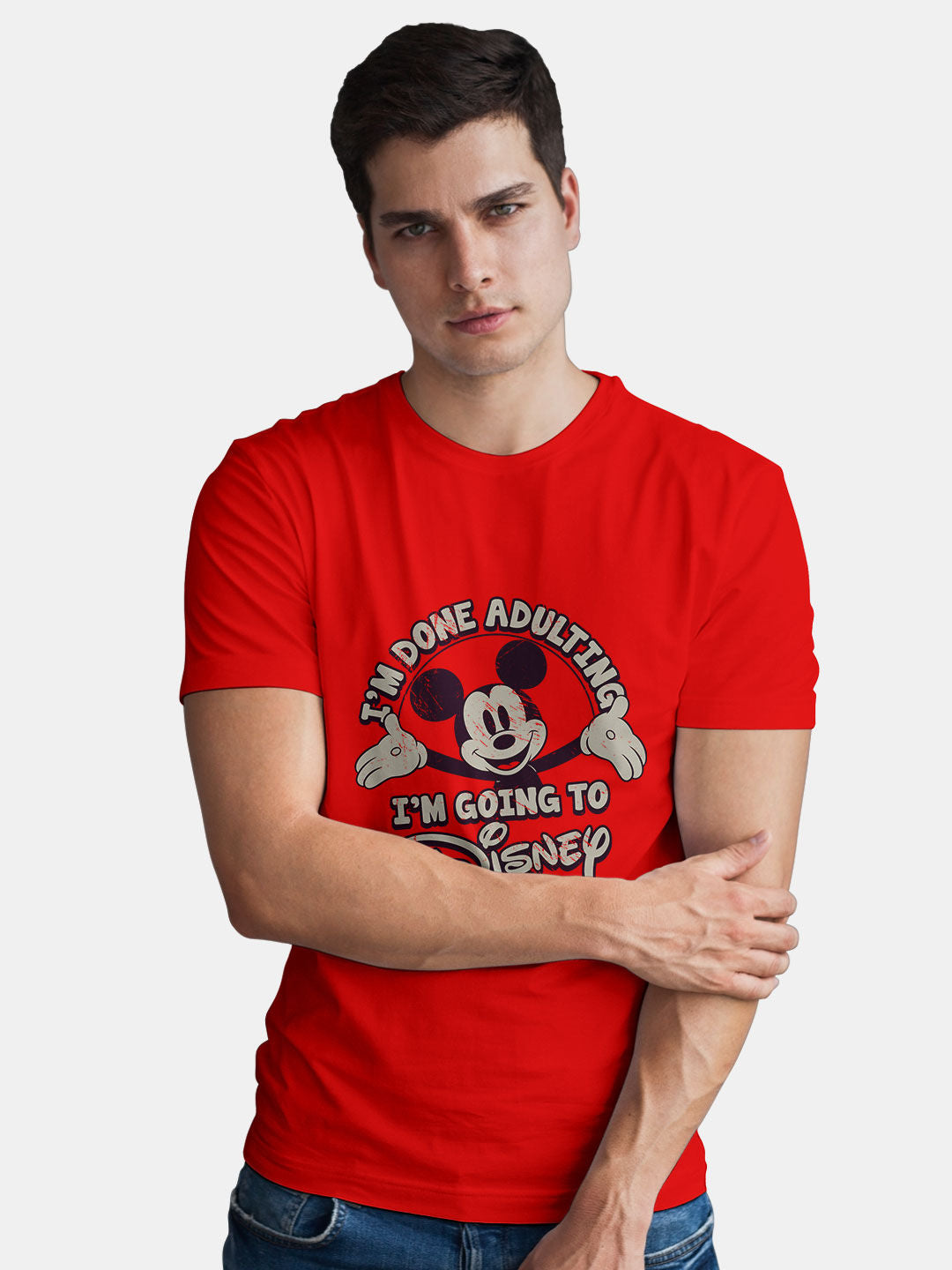 Way to Disneyland - Mens T-Shirt - Regular Fit - Red - Small