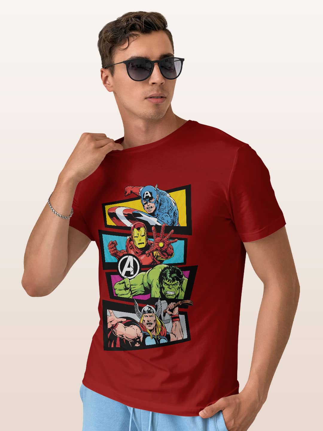 Classic Avengers - Mens T-Shirt Red XXL