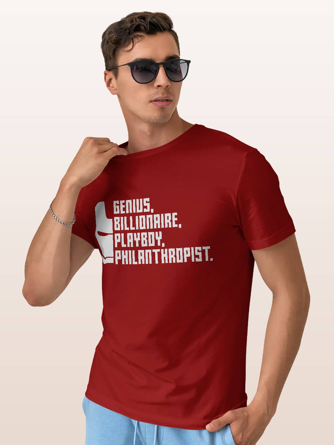 The Billionaire Avenger - Mens T-Shirt Red Small
