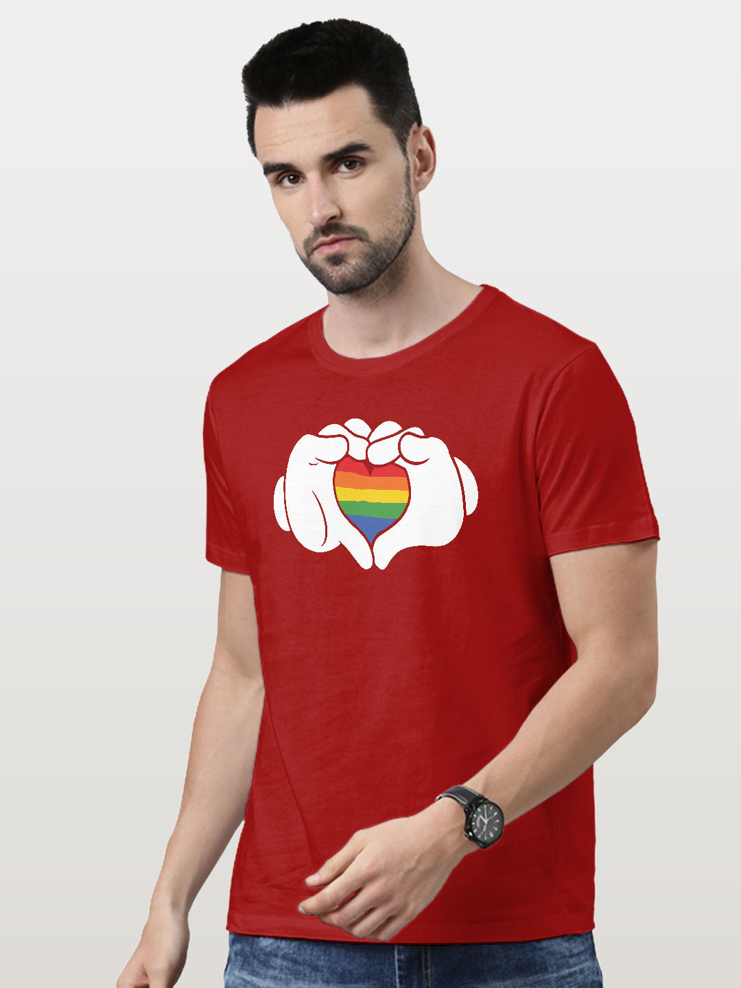 Mickey Loves Pride - Mens T-Shirt Red XXL