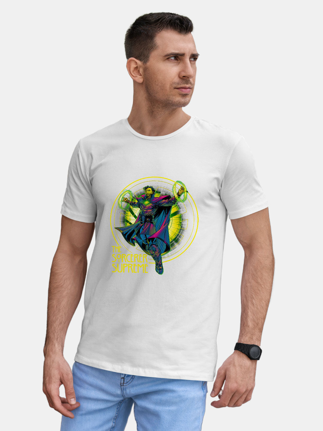 Neon Sorcerer Supreme - Mens T-Shirt - Regular Fit - White - XXL