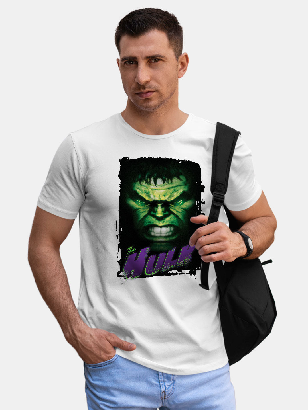 The Hulk - Mens T-Shirt - Regular Fit - White - Large