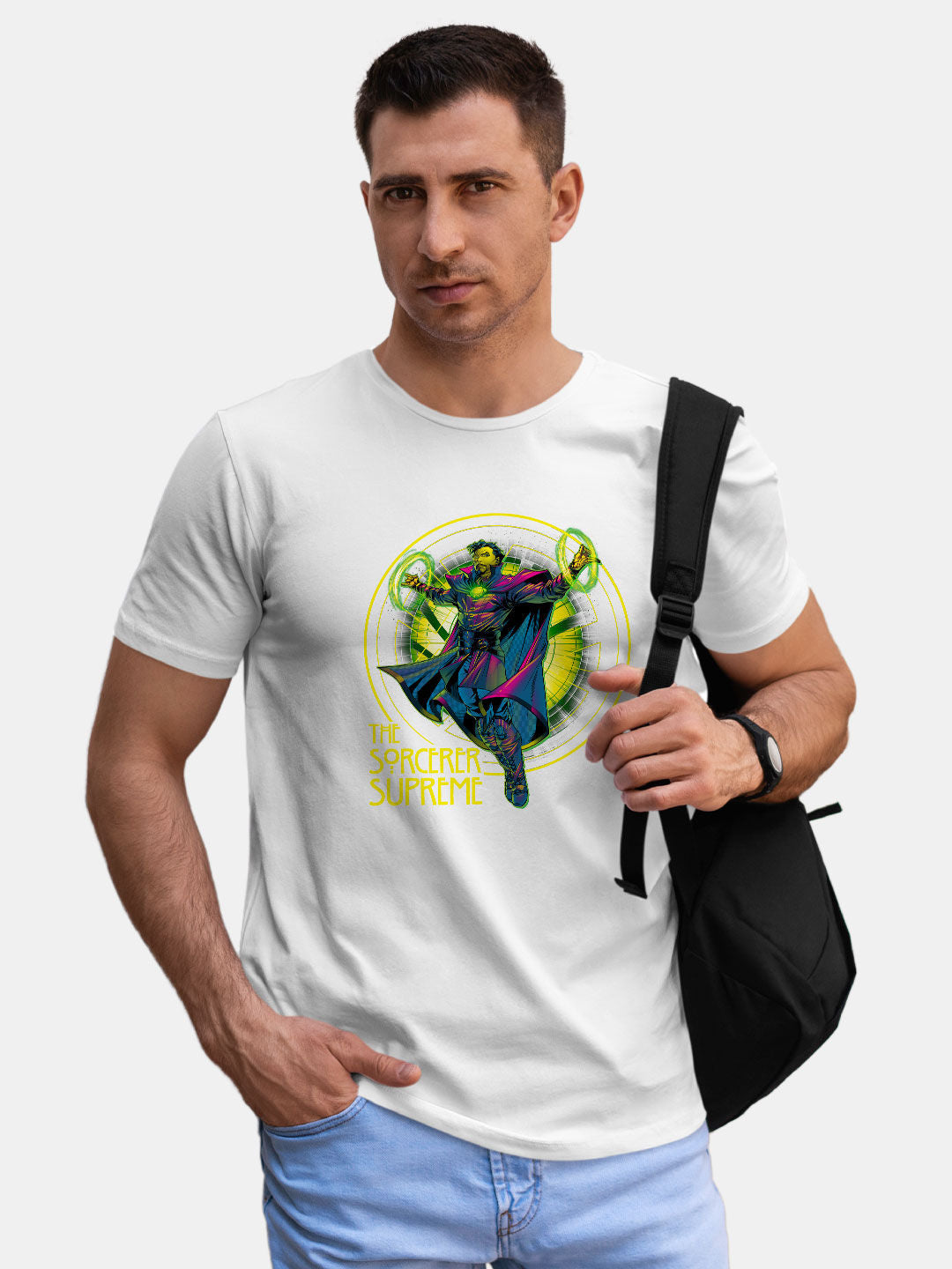 Neon Sorcerer Supreme - Mens T-Shirt - Regular Fit - White - XXL
