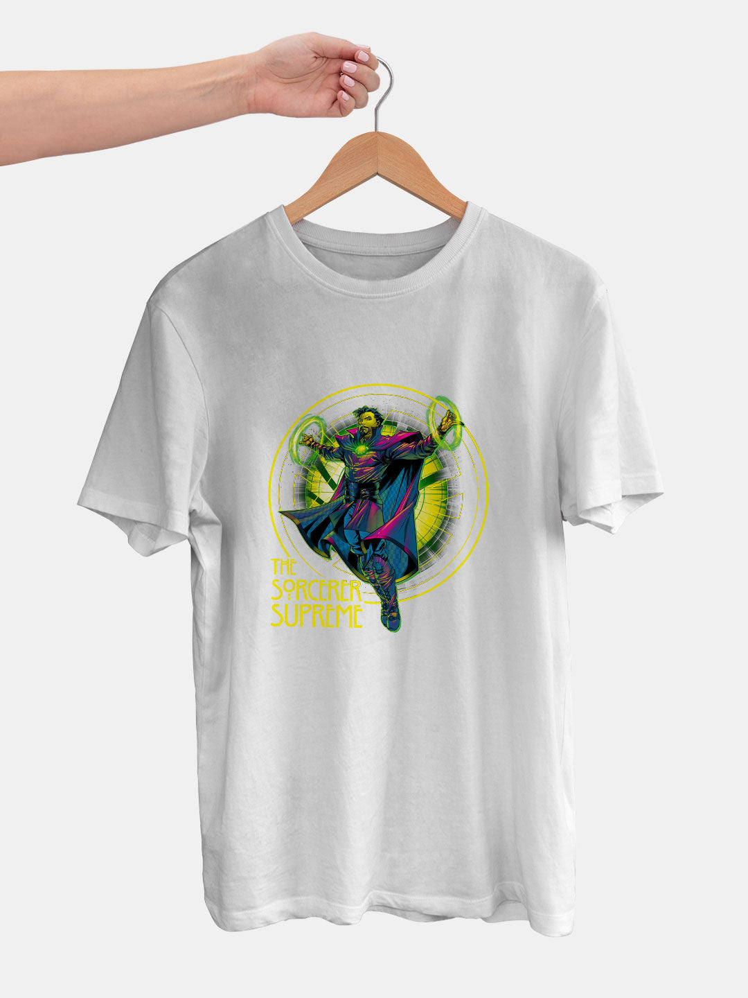 Neon Sorcerer Supreme - Mens T-Shirt - Regular Fit - White - XXL