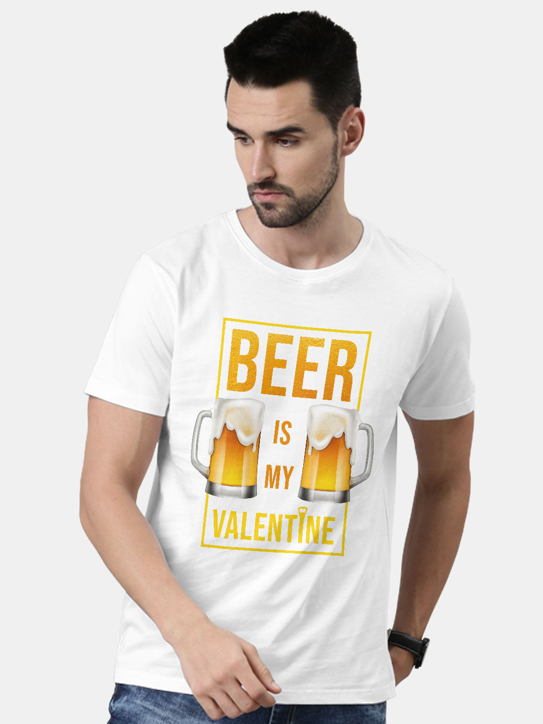 Beer my Valentine - Mens T-Shirt White Medium