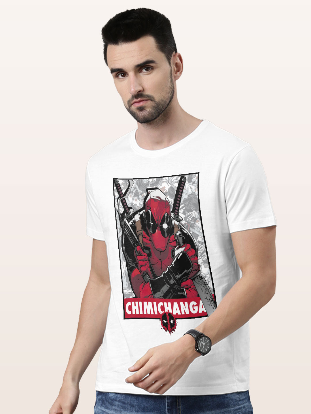 Deadpool Likes Chimichanga - Mens T-Shirt White Small