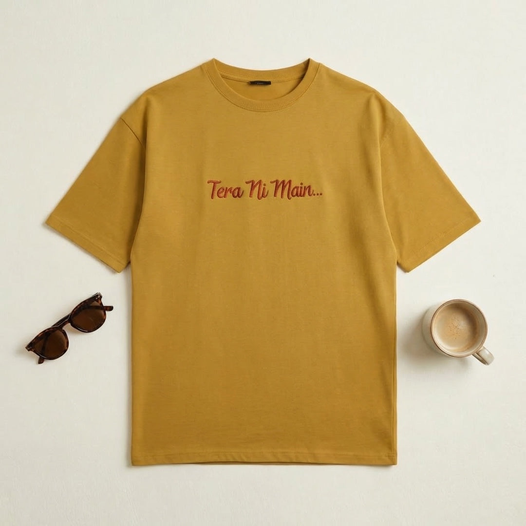 Tera Ni Main Lover - Oversized T-shirt Yellow XL