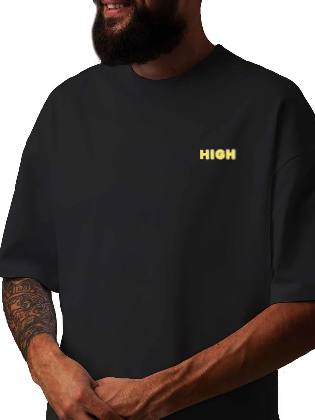 Feeling High - Unisex Oversized T-Shirt Black Medium