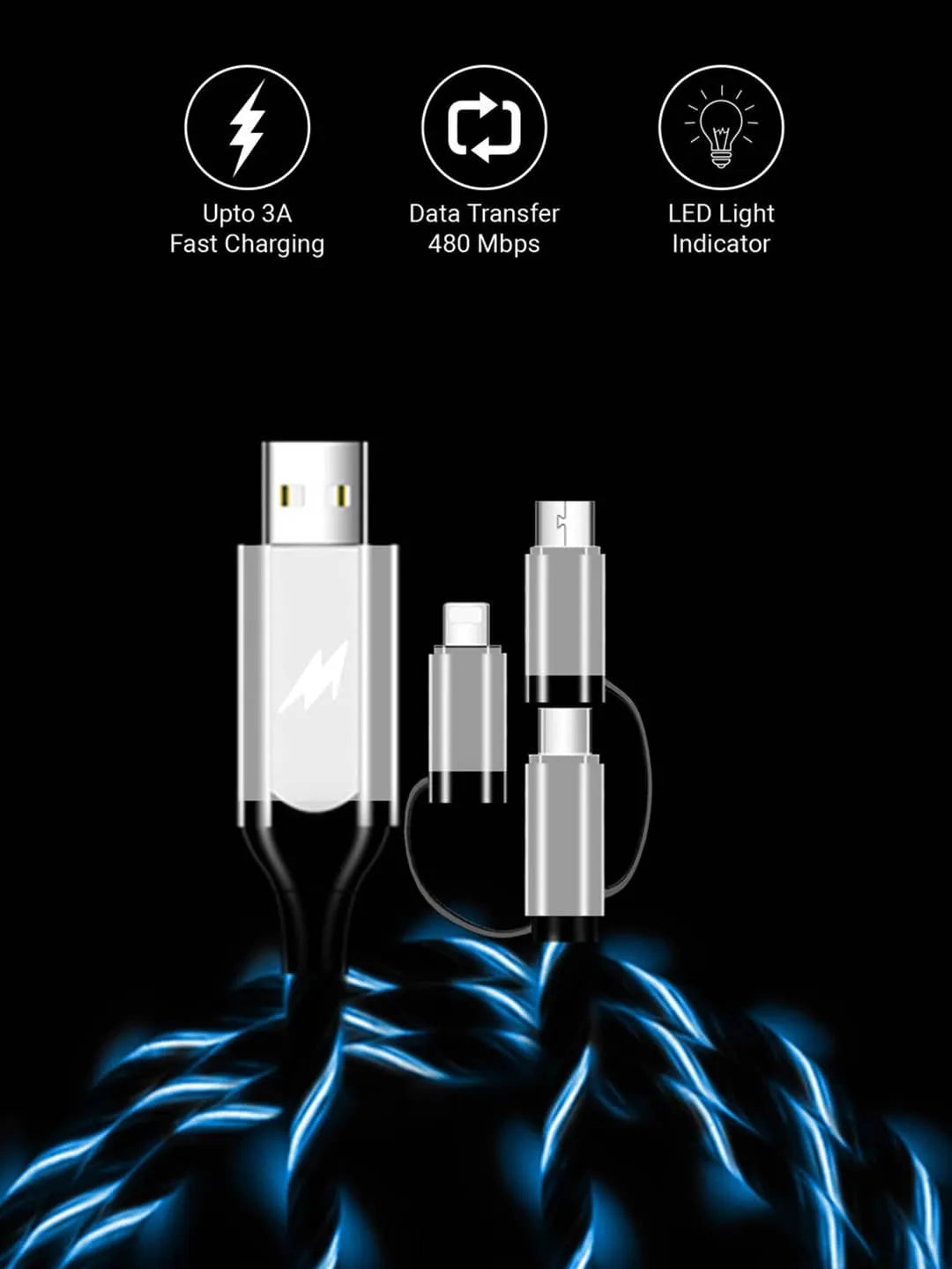 LED Flow - Charging Cable - 3 in 1