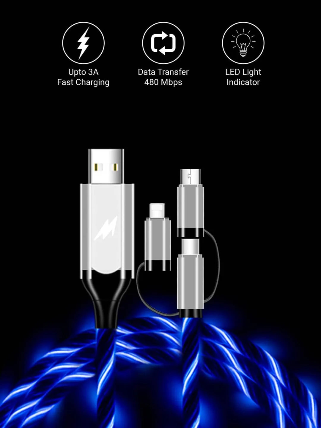LED Flow - Charging Cable - 3 in 1