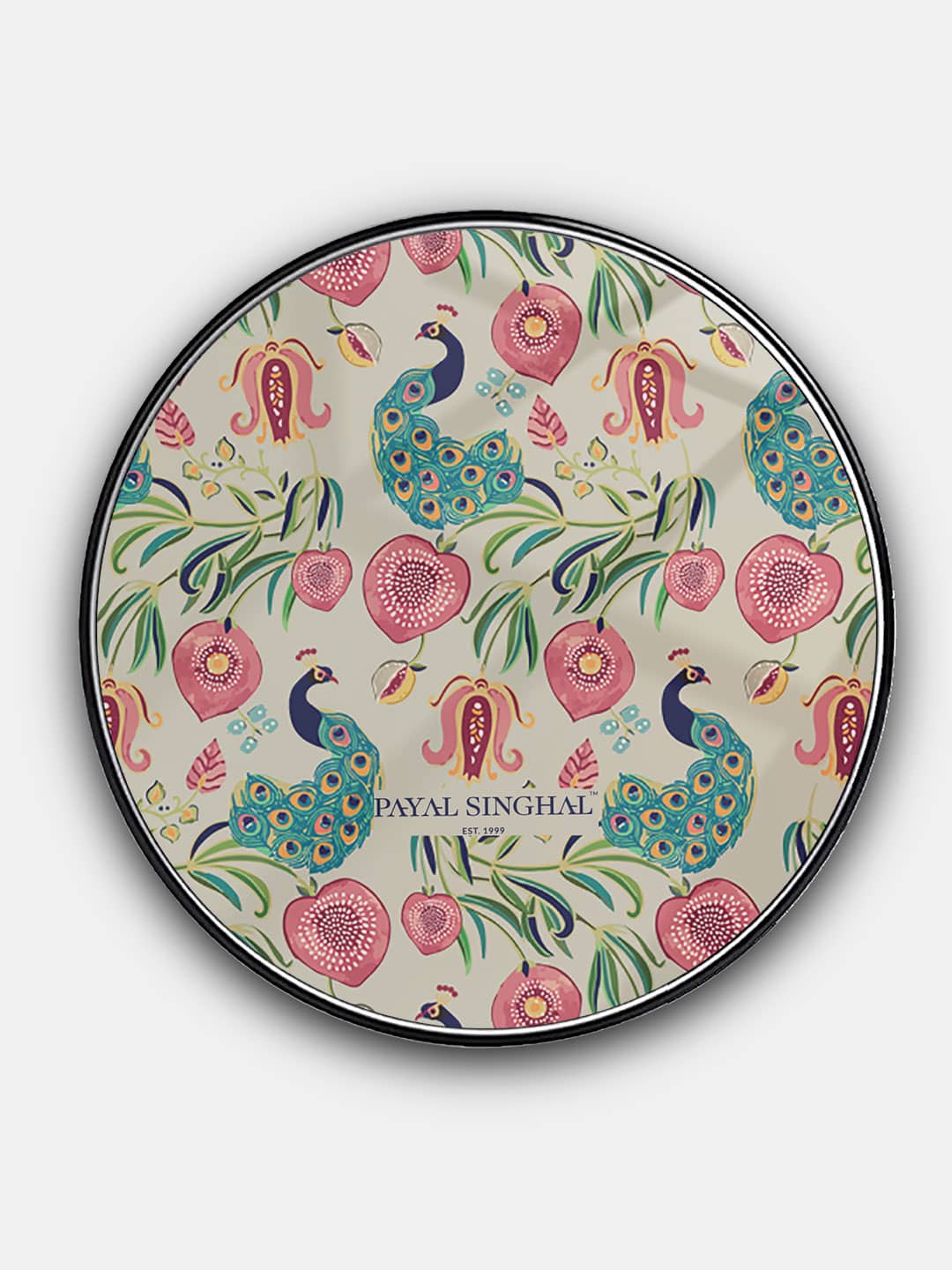 Payal Singhal Anaar and Mor Beige - Wireless Charger 15W Glass