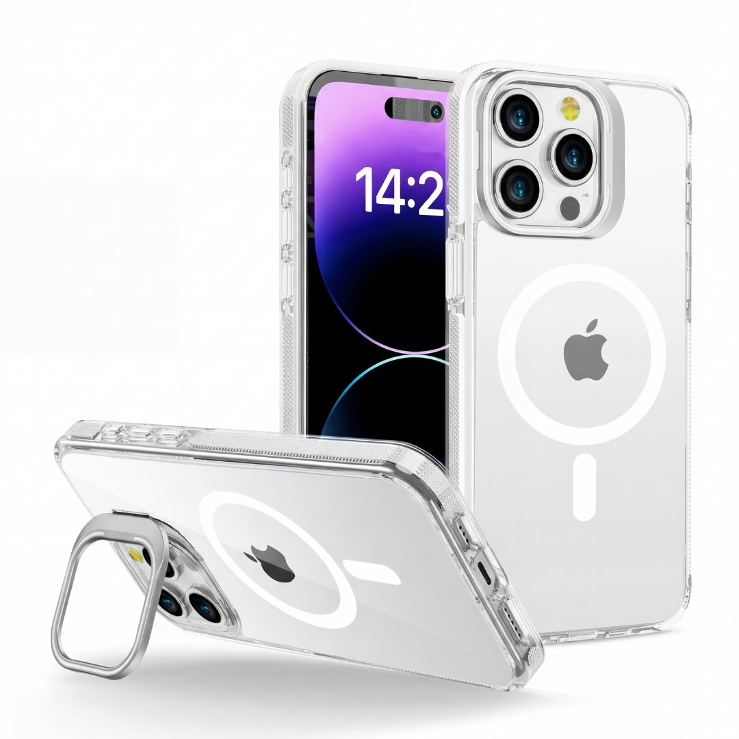 Clear Kickstand iPhone Case for iPhone 15 Pro Max White | Macmerise