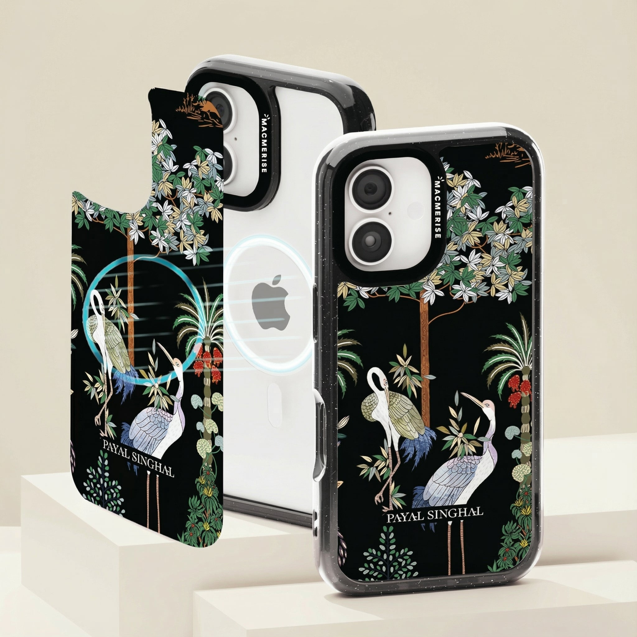 Payal Singhal Black Crane - iPhone 15 Cover - Situationship