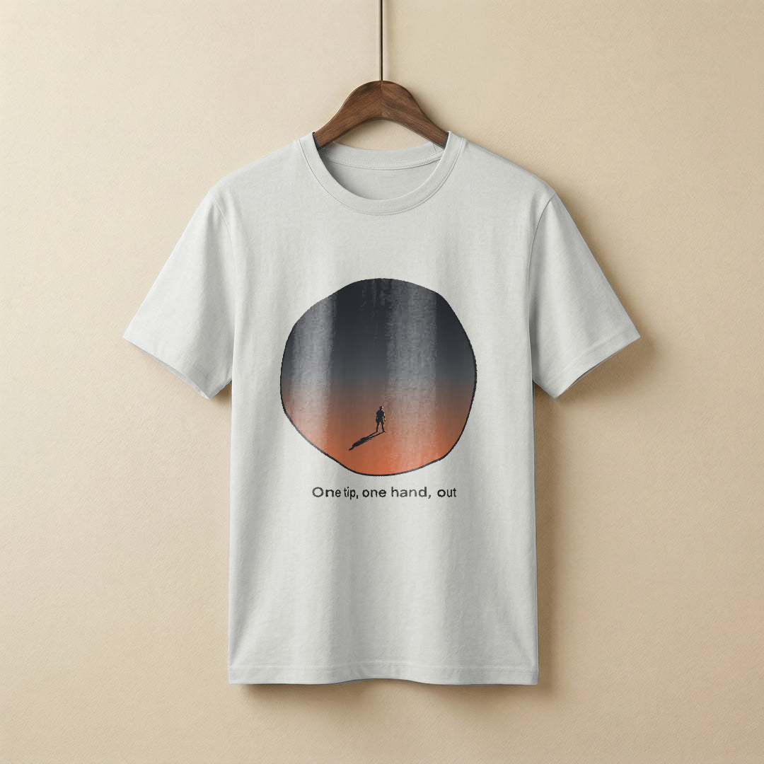 Regular tee mockup with a gully cricket design