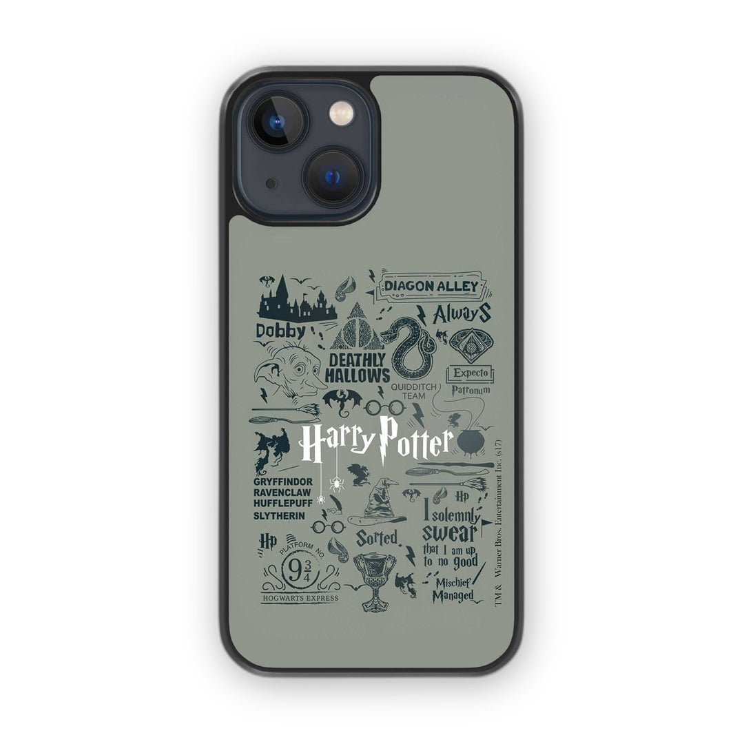 Harry Potter Infographic Grey Glass iPhone Case for iPhone 13 Mini | Macmerise