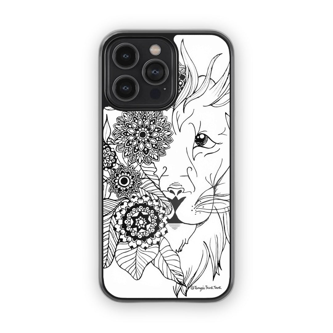Lion Black Glass iPhone Case for iPhone 14 Pro Max | Macmerise