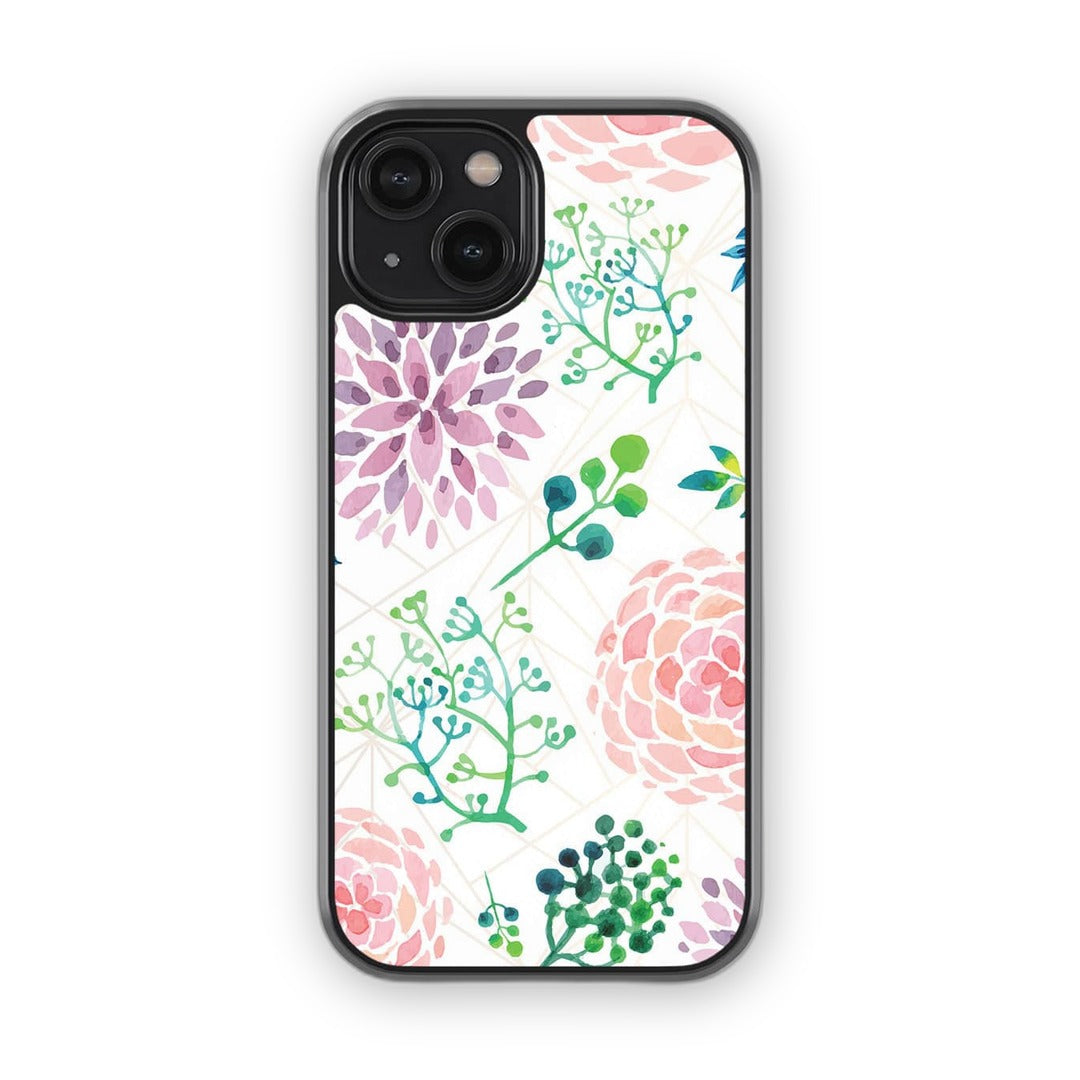 Ferns and Flowers Glass iPhone Case for iPhone 14 | Macmerise