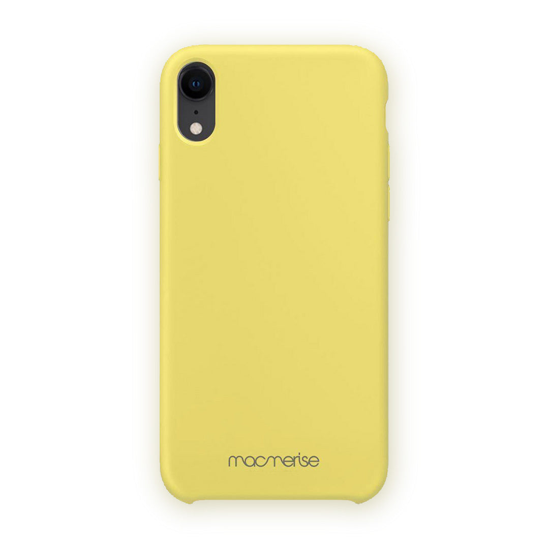 Basics iPhone XR Silicone Case Yellow - front view | Macmerise