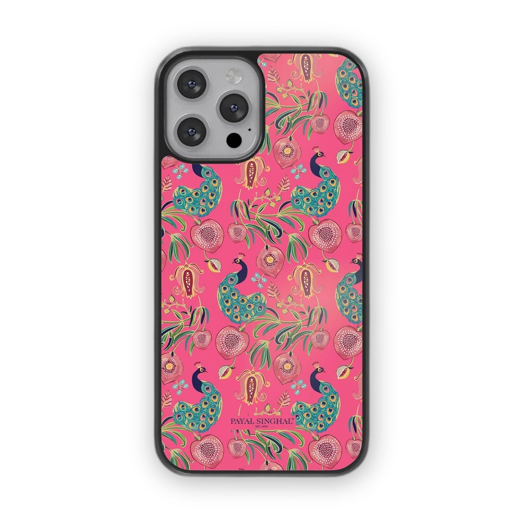 Payal Singhal Anaar and Mor Pink Glass iPhone Case for iPhone 12 Pro | Macmerise