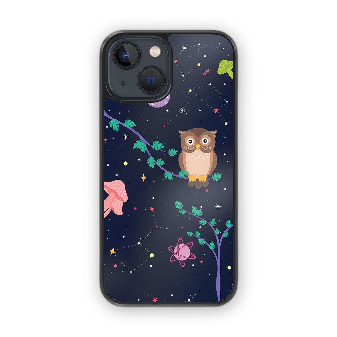 Space Owl Glass iPhone Case for iPhone 13 Mini | Macmerise