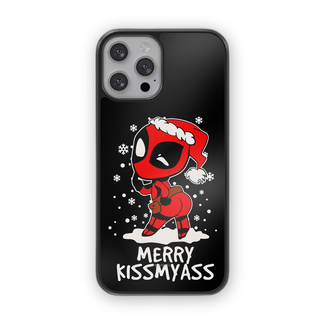 Merry Deadpool Glass iPhone Case for iPhone 13 Pro | Macmerise