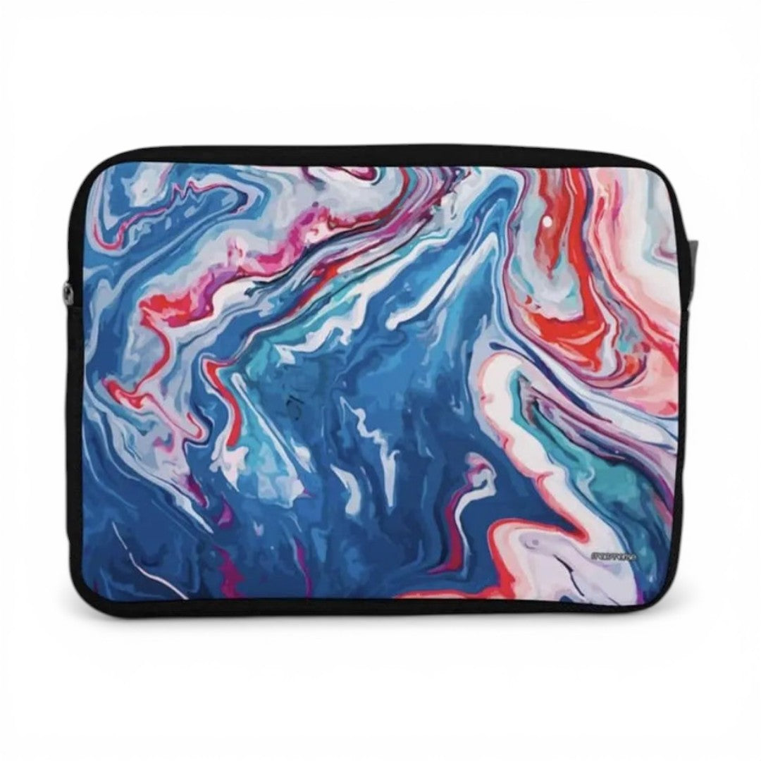 Liquid Funk Laptop Sleeve Blue - front view | Macmerise