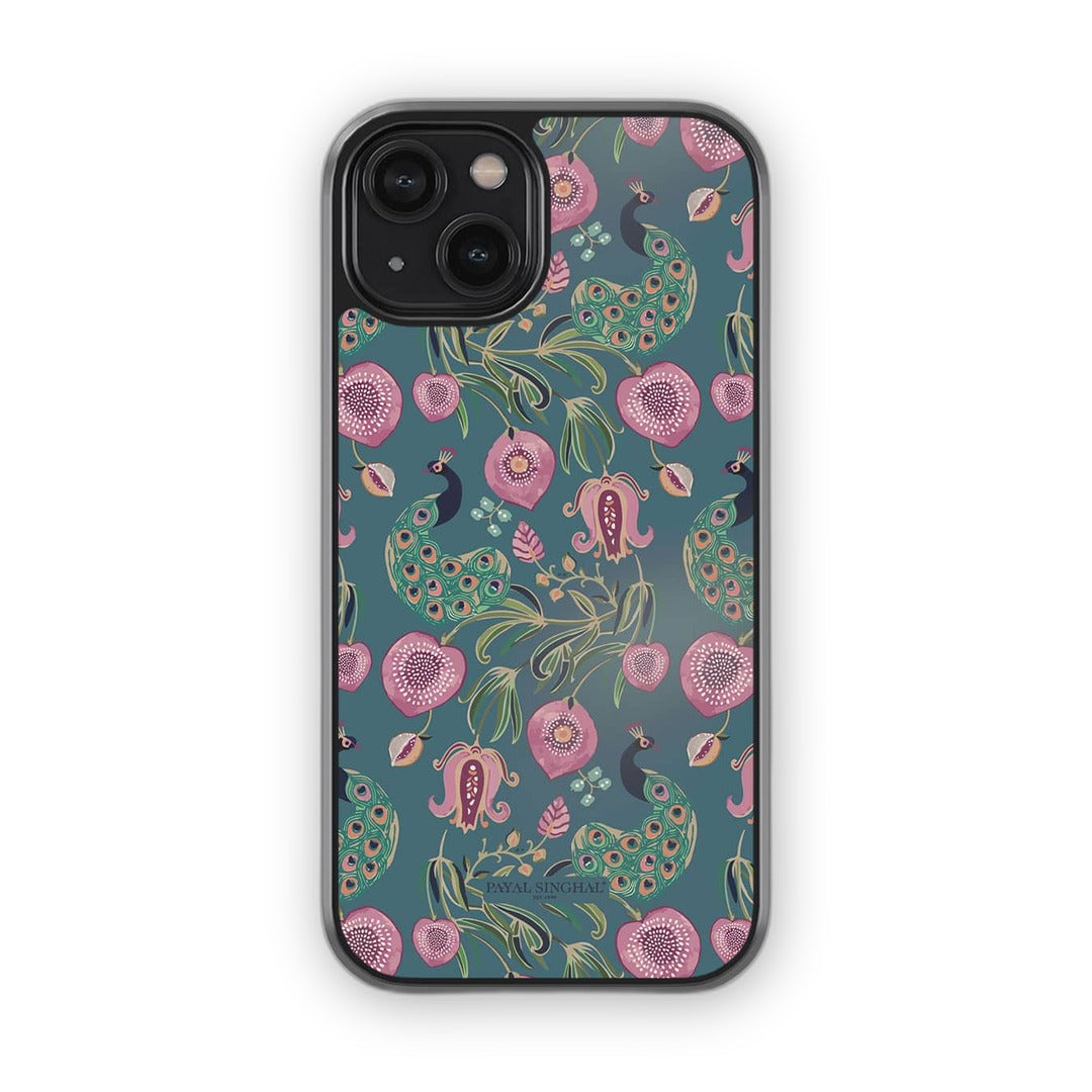Payal Singhal Anaar and Mor iPhone 14 Cover Blue - front view | Macmerise