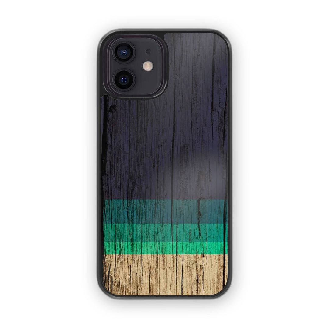 Wood Stripes Blue Glass iPhone Case for iPhone 12 | Macmerise
