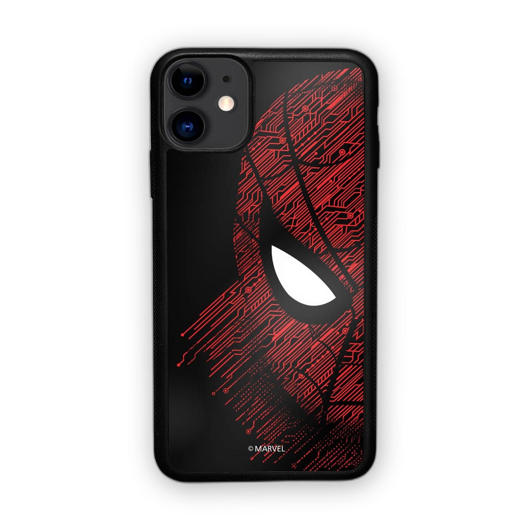 Sketch Out Spider Man Glass iPhone Case for iPhone 11 | Macmerise